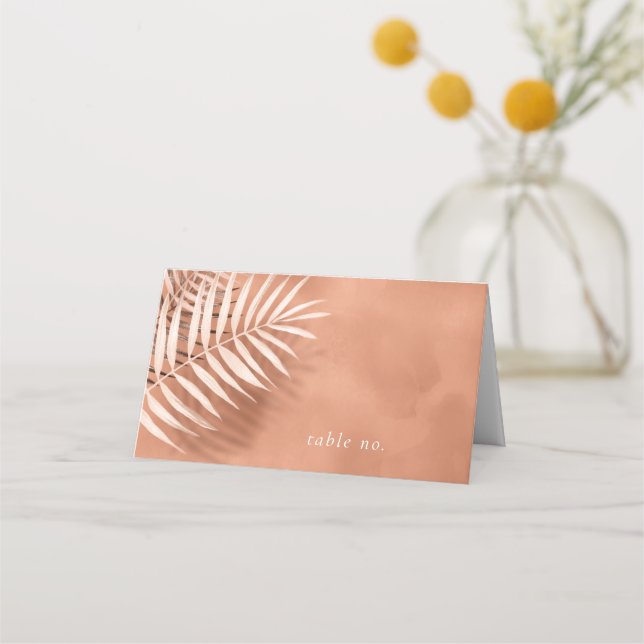 Carte De Placement Mariage de feuille de palme luxuriante n° de table (Devant)