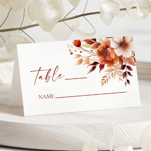 Carte De Placement Mariage de fleurs Brown rouillées de Bourgogne