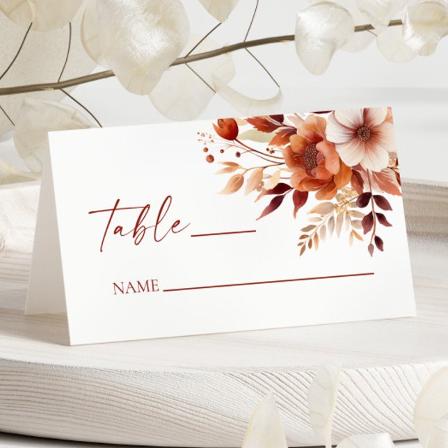 Carte De Placement Mariage de fleurs Brown rouillées de Bourgogne (Créateur téléchargé)