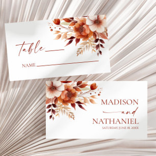 Carte De Placement Mariage de fleurs Brown rouillées de Bourgogne