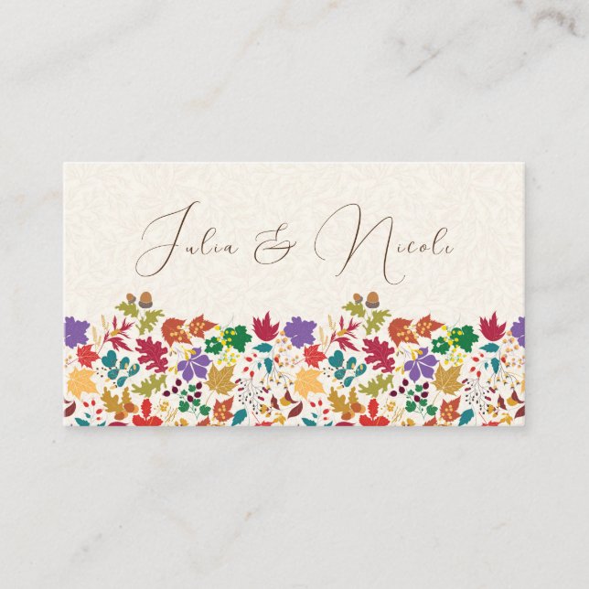 Carte De Placement Mariage de fleurs de prés pourpre jaune moutarde d (Devant)