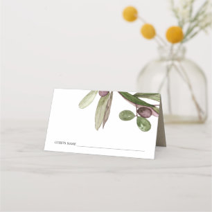 CARTE DE PLACEMENT MARIAGE DE FOLIER DE COULEUR D'EAU OLIVE RUSTIQUE 