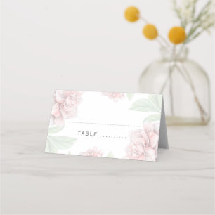 Carte De Placement Mariage de jardin blanc élégant et fleuri rose dou