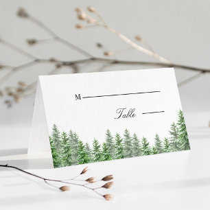Carte De Placement Mariage de la forêt de pins à Whimsical