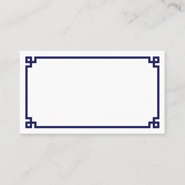Carte De Placement Mariage de la frontière de la marine bleue grecque (Devant)