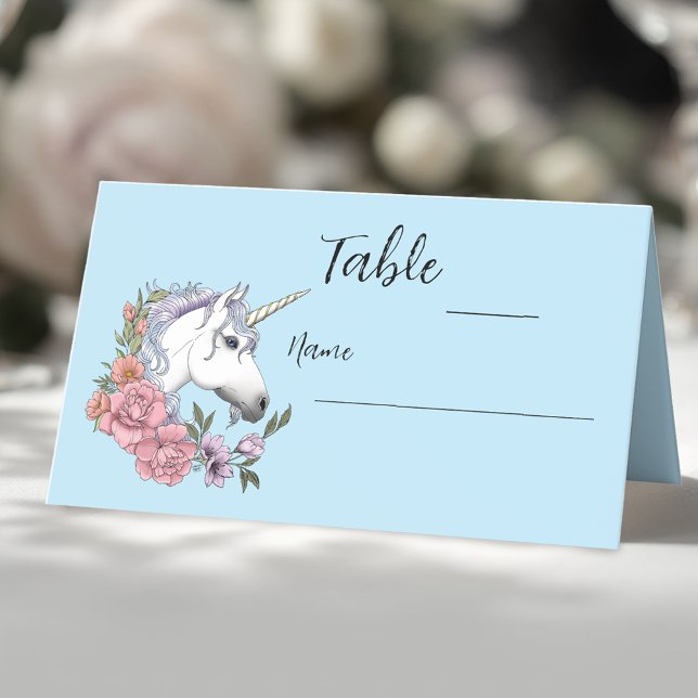 Carte De Placement Mariage de licorne blanche (Créateur téléchargé)