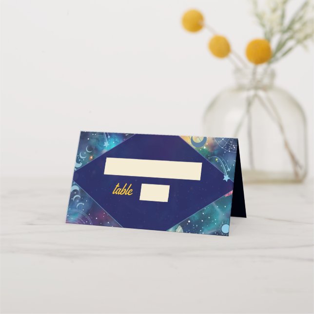 Carte De Placement mariage de lune de minuit céleste (Devant)