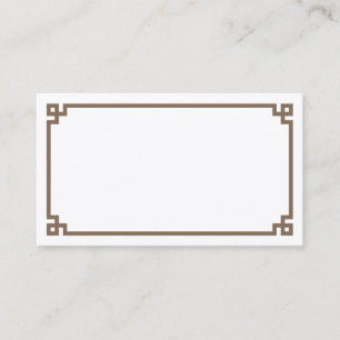 Carte De Placement Mariage de luxe avec bordure grecque marron