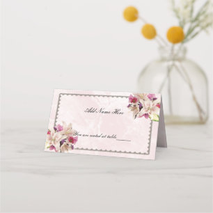 Carte De Placement Mariage de marbre rose Lily