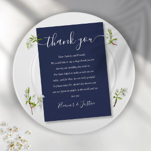 Carte De Placement Mariage de Merci bleu marine Place