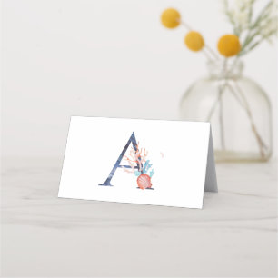 Carte De Placement Mariage de monogramme de plage