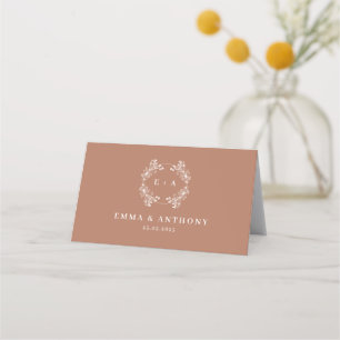 Carte De Placement Mariage de monogramme Vintage officiel