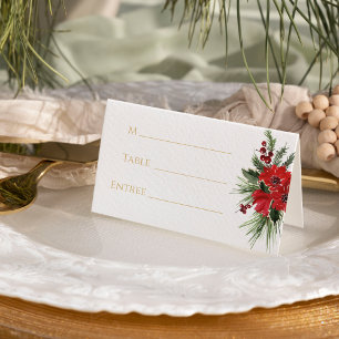 Carte De Placement Mariage de Noël classique simple