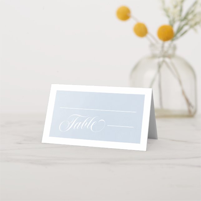 Carte De Placement Mariage de nuage d'aquarelle bleu enchantant (Devant)