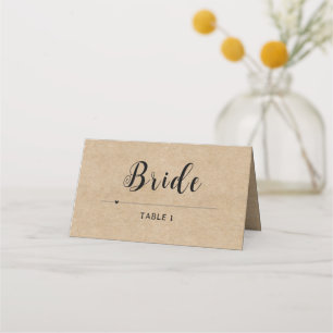 Carte De Placement Mariage de papier rustique