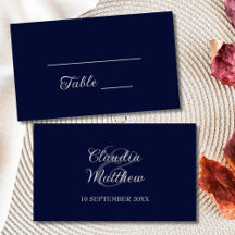 Mariage de script bleu et argent de la marine mode