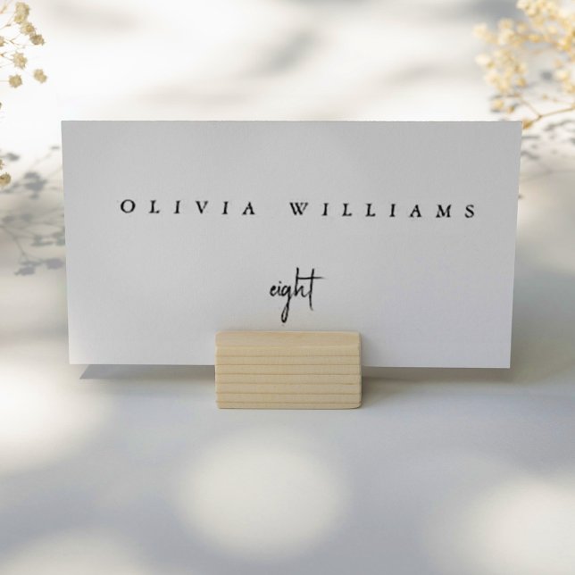Carte De Placement Mariage de script minimaliste moderne noir et blan (Créateur téléchargé)