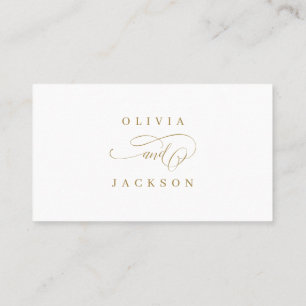 Carte De Placement Mariage de script romantique simple or