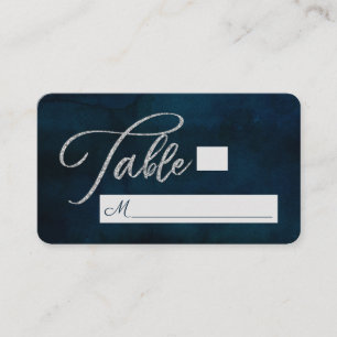 Carte De Placement Mariage de siège bleu foncé de la marine Luster