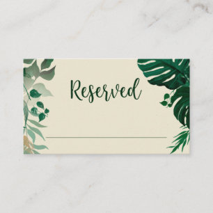 Carte De Placement Mariage de siège réservé au feuillage vert tropica