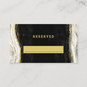Carte De Placement Mariage de siège réservé Black White & Gold