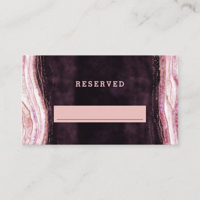 Carte De Placement Mariage de siège réservé Rose de Bourgogne Gold Ge (Devant)
