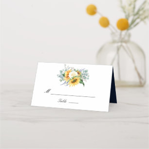 Carte De Placement Mariage de tournesol d'aquarelle