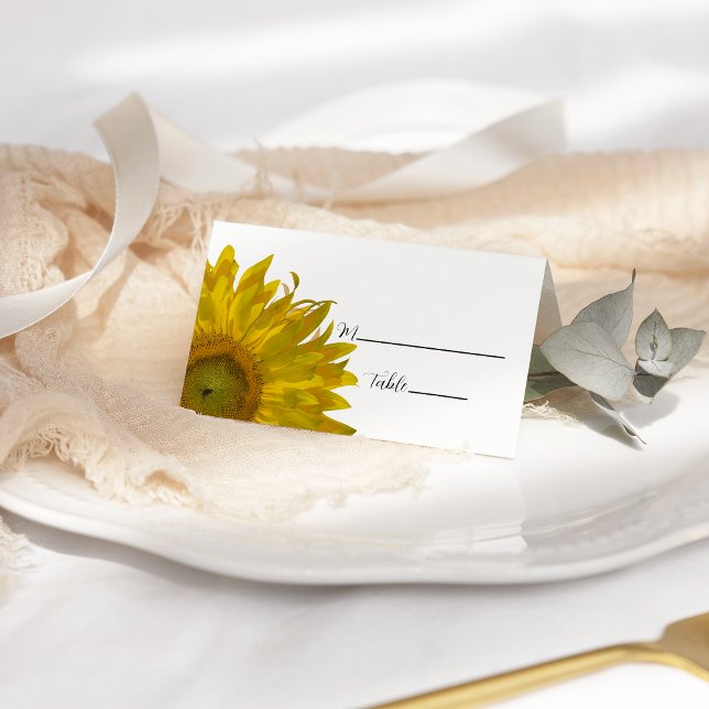 Carte De Placement Mariage de tournesols jaunes (Créateur téléchargé)