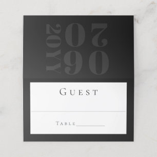 Carte De Placement Mariage de type Gras minimaliste noir