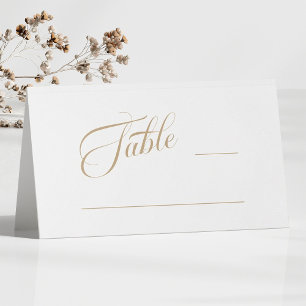 Carte De Placement Mariage de typographie classique romantique or & b