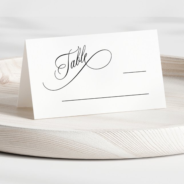 Carte De Placement Mariage de typographie Tourbillonnant romantique (Créateur téléchargé)