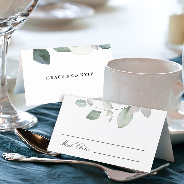 Carte De Placement Mariage de verdure légère Airy Botanical (Créateur téléchargé)