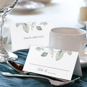 Carte De Placement Mariage de verdure légère Airy Botanical