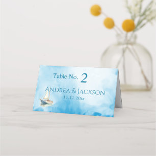 Carte De Placement Mariage de voilier Watercolor