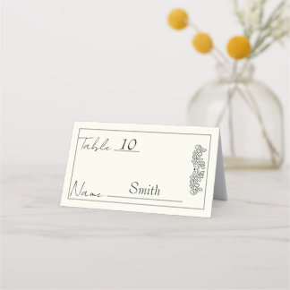 Carte De Placement "Mariage d'élégance florale personnalisable"