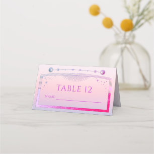 Carte De Placement Mariage des étoiles de soleil rose de coucher de s