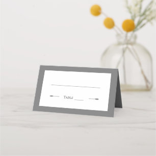 Carte De Placement Mariage des flèches minimalistes Gris