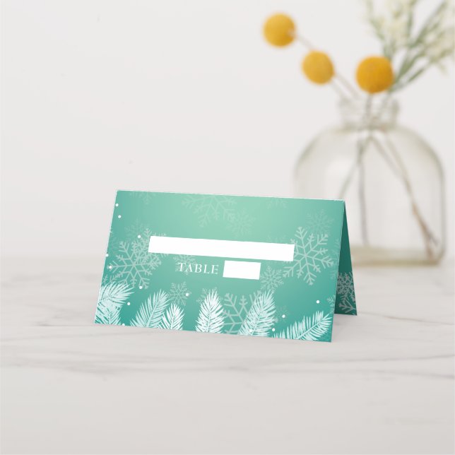 Carte De Placement Mariage d'hiver élégant (Devant)