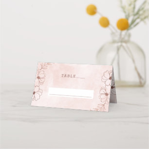 Carte De Placement Mariage d'huile d'or rose et Rose blanc Numéro de