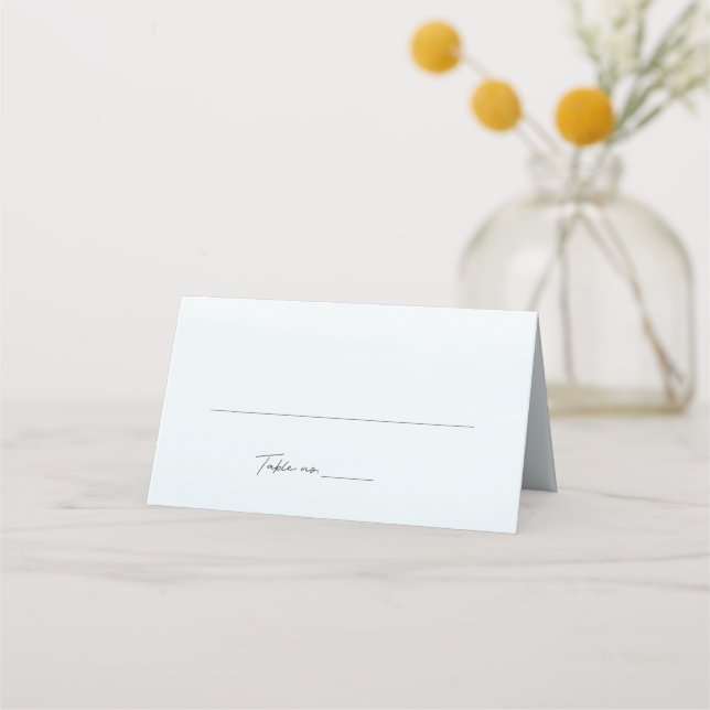 Carte De Placement Mariage d'une couleur bleu océan (Devant)