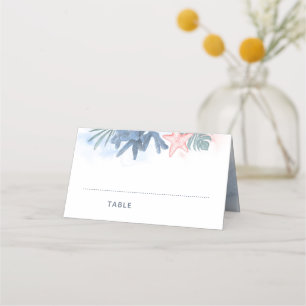Carte De Placement Mariage Dusty Blue Beach   Parti spécial