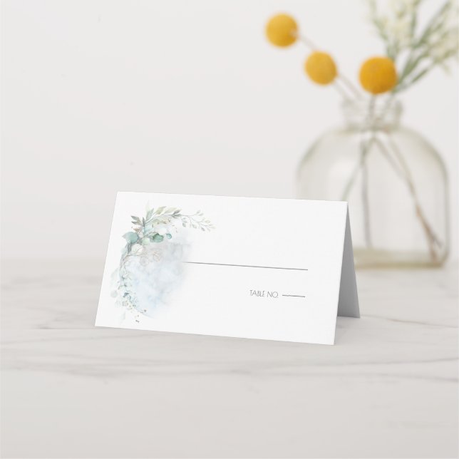 Carte De Placement Mariage | Dusty Blue Over the Moon in Love (Devant)