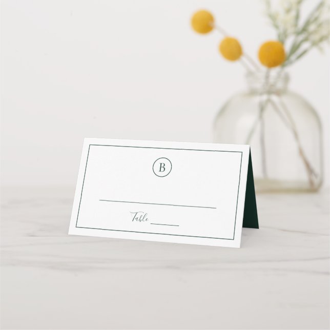 Carte De Placement Mariage élégant dans la forêt traditionnelle (Devant)
