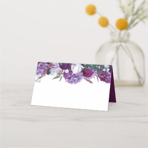 Carte De Placement Mariage élégant et moderne floral violet
