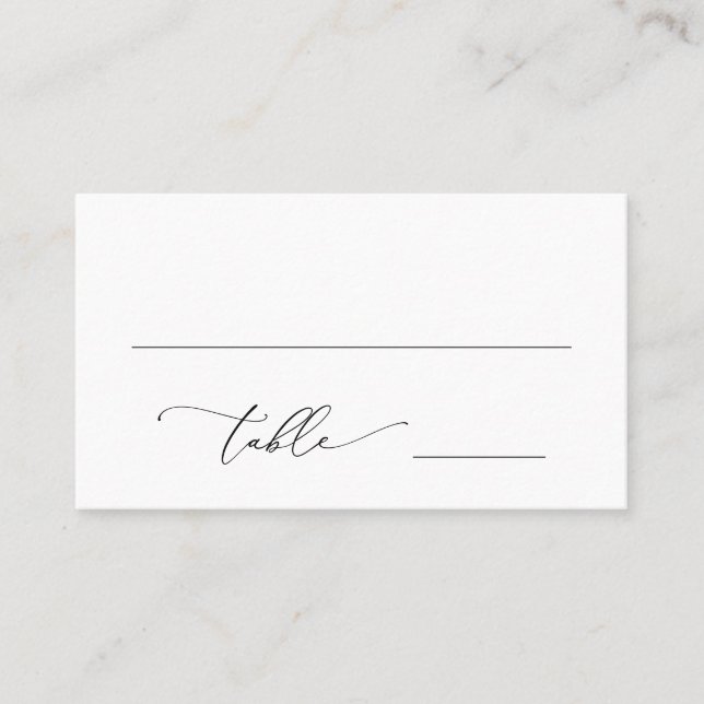 Carte De Placement Mariage élégant noir et blanc (Devant)