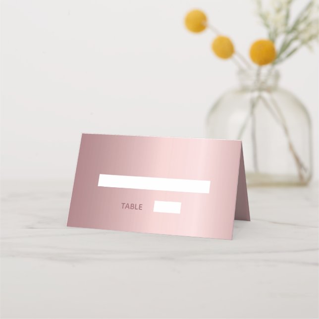 Carte De Placement Mariage élégant rose (Devant)