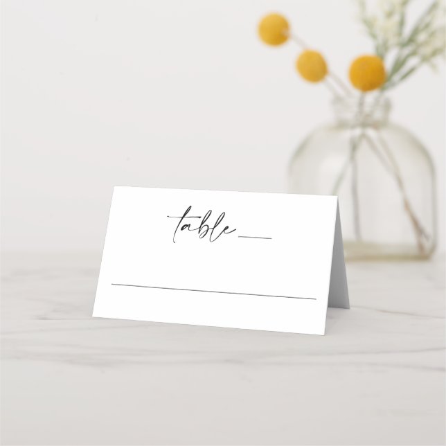 Carte De Placement Mariage Élégant Simple Minimaliste Écriture Manusc (Devant)