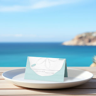 Carte De Placement Mariage Élégante Réception Plage Siège