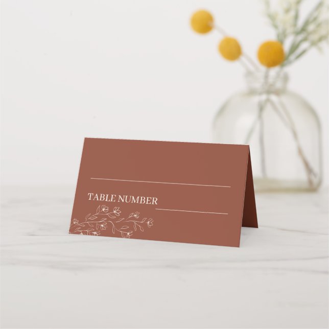 Carte De Placement Mariage en terre cuite et en ivoire, minuscule, en (Devant)