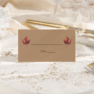 Carte De Placement Mariage en terre cuite simple à feutre de chute mi